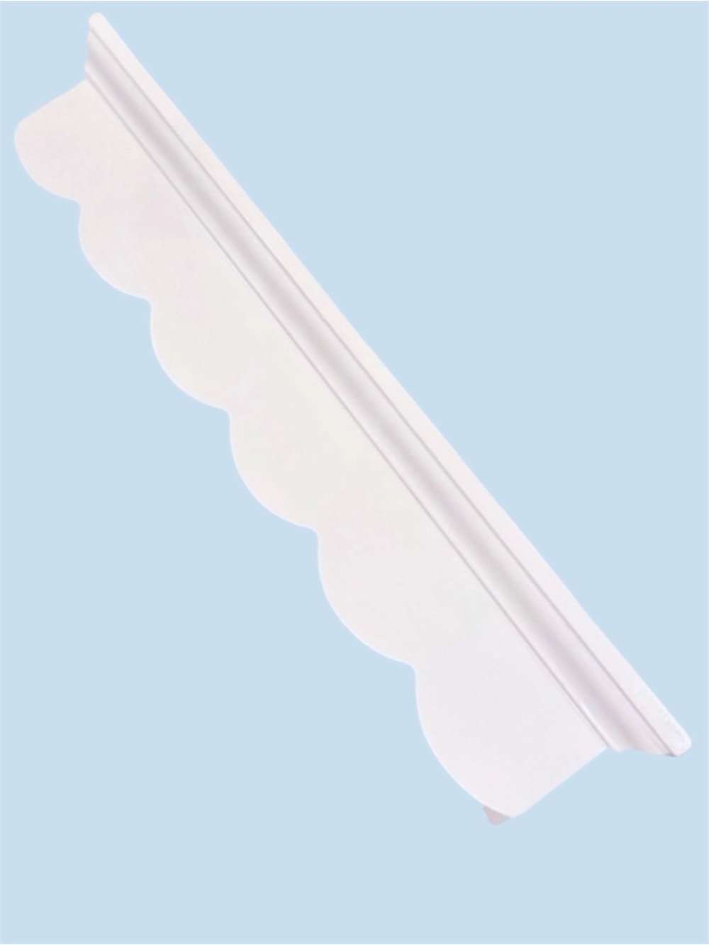 SHABBY CHIC White Wooden Scalloped Floating Shelf - 18” Long